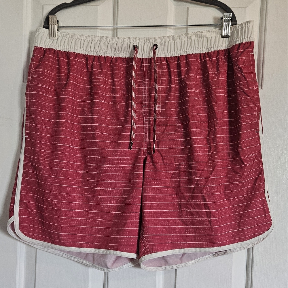 Red Striped Swim Shorts